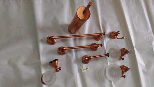 Set of 9-piece accessories, copper  Inda